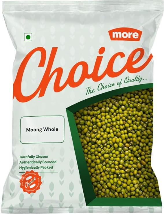 3 S Pulses -No Preservatives Whole Moong, 1Kg (Green)